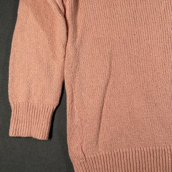 Old Navy Sweater Womens Small Pink Tunic Length V Neck Long Sleeve 100% Cotton - Picture 12 of 13